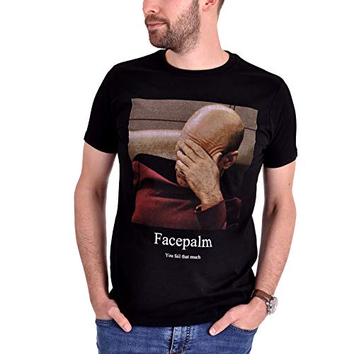 Star Trek Herren T-Shirt Jean-Luc Picard Facepalm Baumwolle schwarz - M von Star Trek