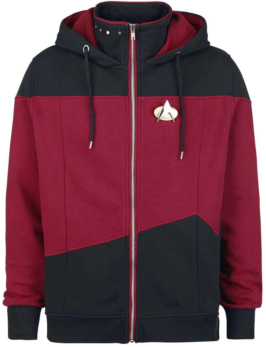 Star Trek Kapuzenjacke - The Next Generation - S bis 5XL - für Männer - Größe 4XL - rot/schwarz  - EMP exklusives Merchandise! von Star Trek