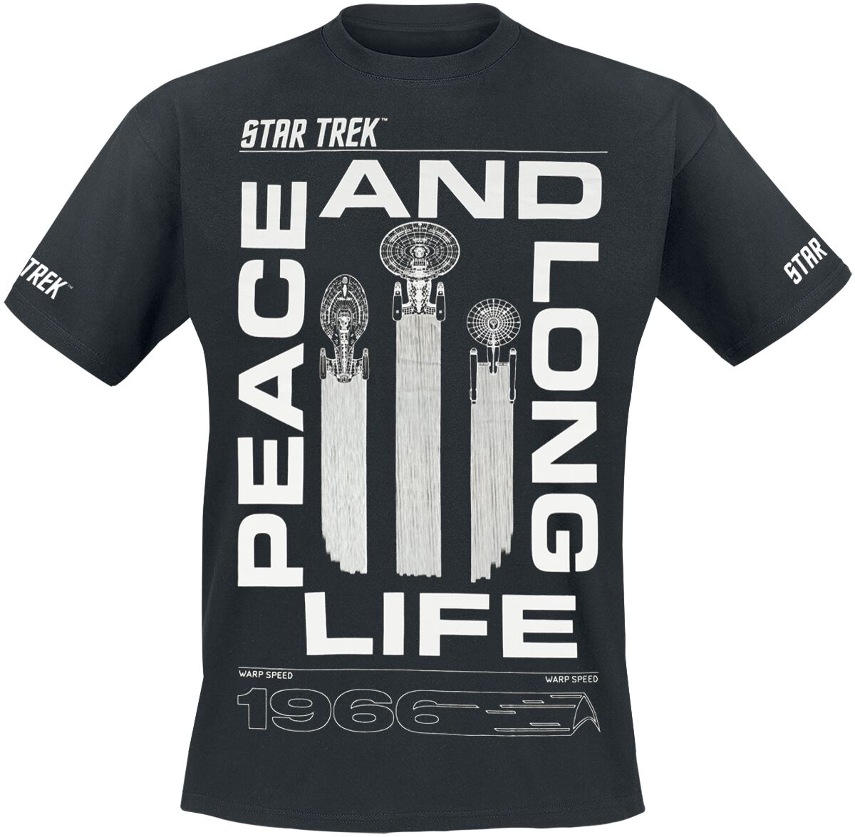 Star Trek Peace and Long Life T-Shirt schwarz in L von Star Trek
