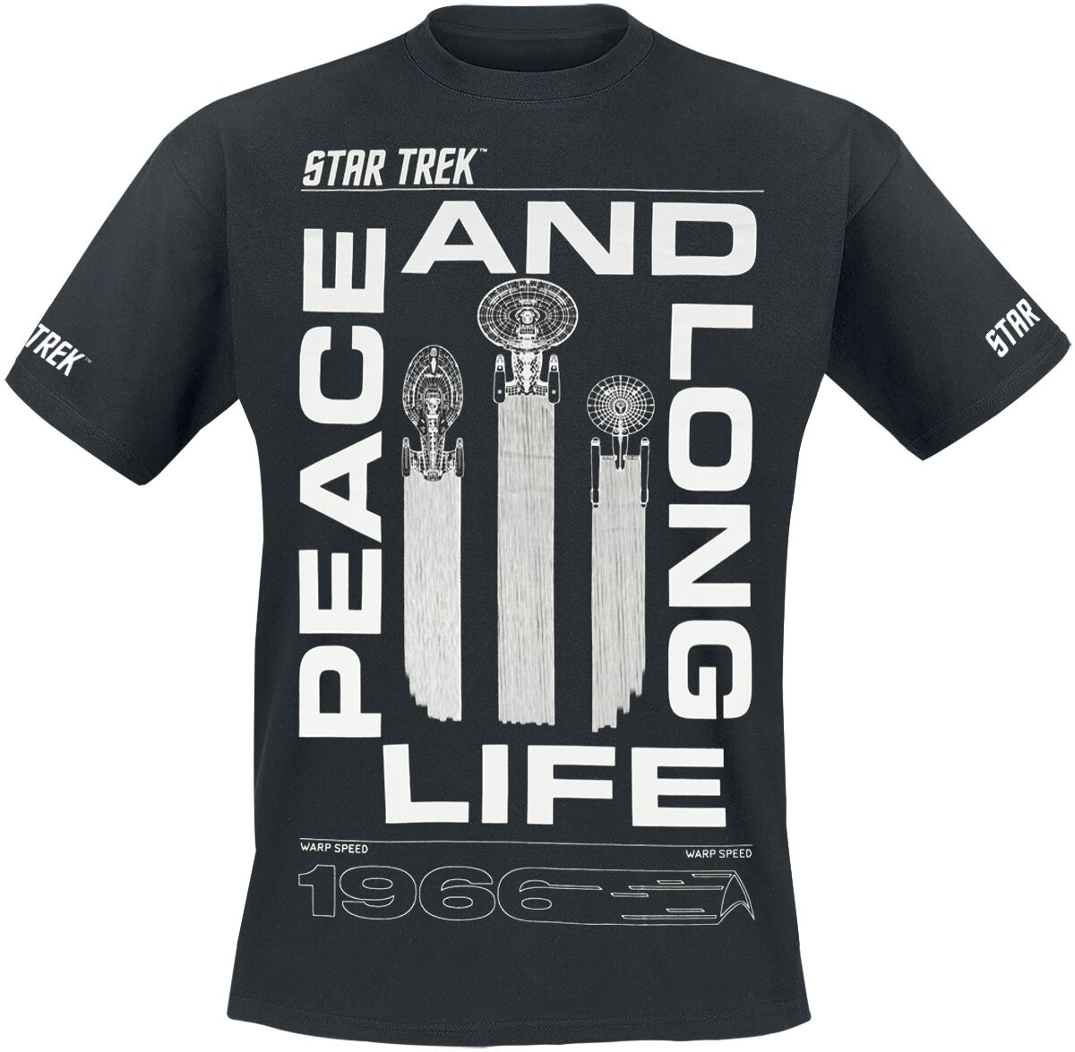 Star Trek Peace and Long Life T-Shirt schwarz in M von Star Trek