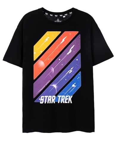 Star Trek Schiffe im Weltraum Schwarzes Herren-T-Shirt | Sci-Fi Galaxy Graphic T-Shirt - Ikonische Gefäße und bequemer Stil | Kurzarmshirt für Trekkie-Fans | Klassische Sci-Fi-Bekleidung Star Trek Schiffe im Weltraum Schwarzes Herren-T-Shirt | Sci-Fi Galaxy Graphic T-Shirt - Ikonische Gefäße und bequemer Stil | Kurzarmshirt für Trekkie-Fans | Klassische Sci-Fi-Bekleidung von Star Trek
