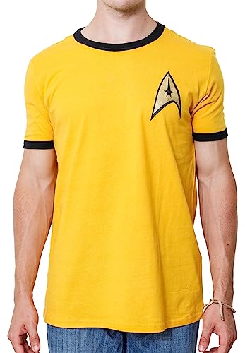 Star Trek The Original Series Herren TOS Kostüm Uniform Herren Erwachsene T-Shirt, Gold, L von Star Trek