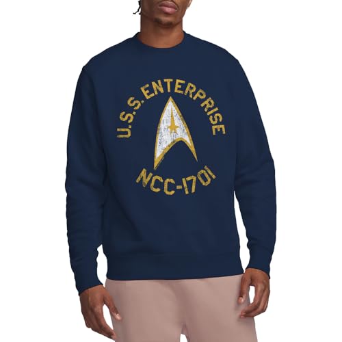 Star Trek Unisex Collegiate Crew Sweatshirt, Navy, XXL von Star Trek