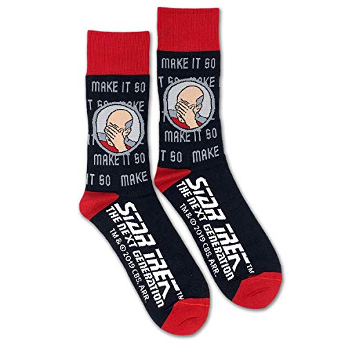 Star Trek: The Next Generation Facepalm Offiziell lizenzierte Unisex Crew Socken – Einheitsgröße, Schwarz, Einheitsgröße von Star Trek