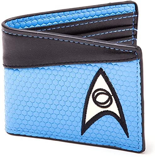 yzohu JEWUNO Star SciFi Trek Blue Science Logo Leder Bi Fold Wallet, Mehrfarbig, osfm, Faltbare Brieftasche von Star Trek