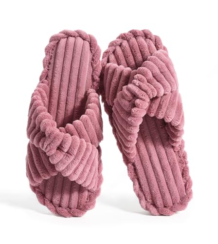 Star Vibe Damenhausschuhe House Slippers Women Home Slippers Pantoffeln Damen Fluffy Slippers Schlappen Damen Aesthetic Hausschuhe Rose M von Star Vibe