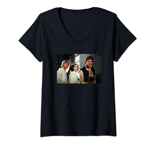 Damen Star Wars Han Luke And Leia T-Shirt mit V-Ausschnitt von Star Wars