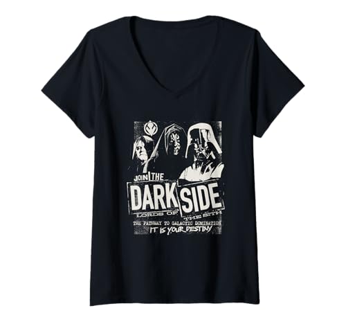 Damen Star Wars Join The Dark Side T-Shirt mit V-Ausschnitt von Star Wars