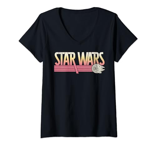 Star Wars Millennium Falcon Color Fade Stripes B1 T-Shirt mit V-Ausschnitt von Star Wars