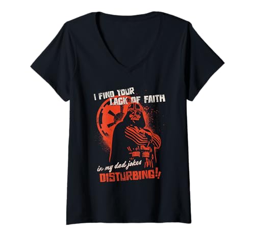 Damen Star Wars Vader Dad Jokes Disturbing T-Shirt mit V-Ausschnitt Damen Star Wars Vader Dad Jokes Disturbing T-Shirt mit V-Ausschnitt von Star Wars
