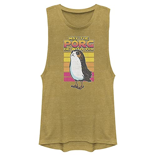 STAR WARS Damen Retro PORG Big Halftones Hemd, Gold Heather, Mittel von Star Wars