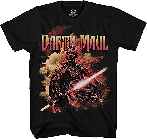 STAR WARS Darth Maul Dark Zabrak Sith Jedi T-Shirt(Black,LG) von Star Wars