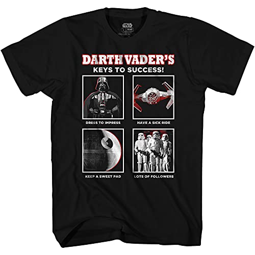 STAR WARS Darth Vader Keys to Success Lustiges Erwachsenen-T-Shirt für Herren, schwarz, Groß von Star Wars