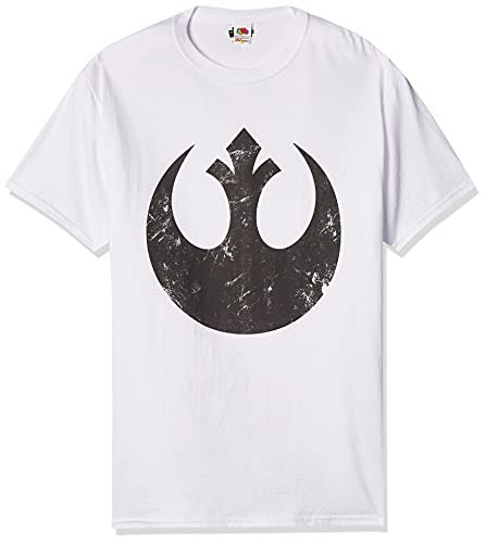 STAR WARS Herren Alliance Emblem Logo T-Shirt, Weiß/Schwarz, Mittel von Star Wars