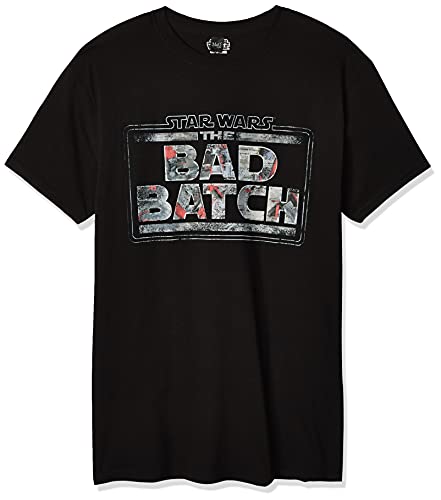 STAR WARS Herren Clone Wars: Bad Batch Title Logo T-Shirt, Schwarz, L von Star Wars