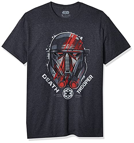 STAR WARS Herren Rogue One Death Trooper Squad Helmet Graphic T-Shirt, Dunkelgrau meliert, Mittel von Star Wars
