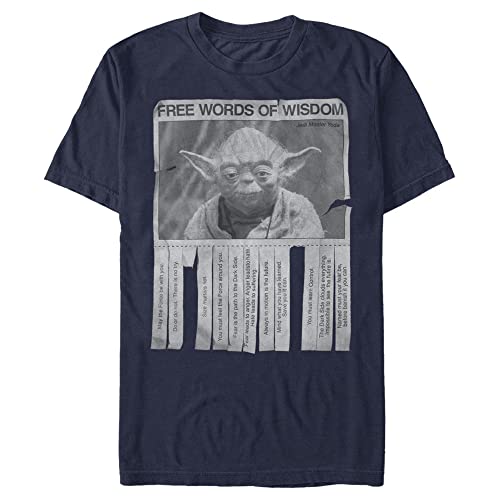 STAR WARS Herren Words of Wisdom T-Shirt, Marineblau, XX-Large von Star Wars