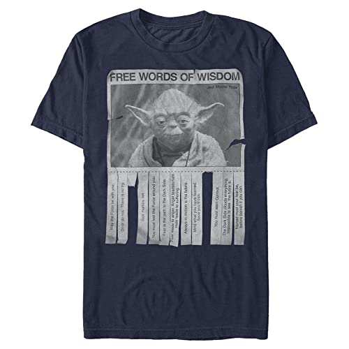 Star Wars Herren Words of Wisdom T-Shirt, Marineblau, XL von Star Wars