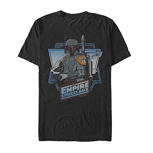 STAR WARS Herren Empire Strikes Back Boba Fett T-Shirt, schwarz, Groß von Star Wars