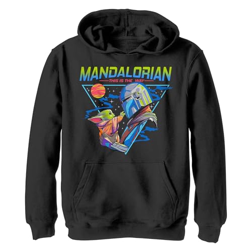 STAR WARS The Mandalorian Retro Grogu and Din Djarin This Is The Way Kapuzenpullover für Jungen, Schwarz, XL von Star Wars