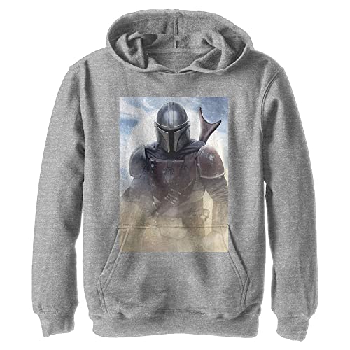 STAR WARS Unisex Kinder Mandalorian Warrior Poster Hoodie Kapuzenpullover, Athletic Heather, L von Star Wars