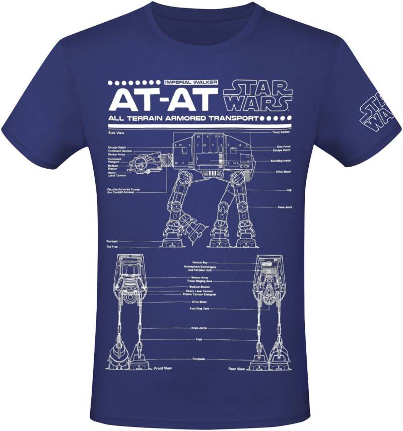 Star Wars AT-AT - Schematic T-Shirt blau in XL von Star Wars