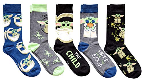 Star Wars Baby Yoda The Mandalorian Men's Crew Socks 5 Pair Pack von Star Wars