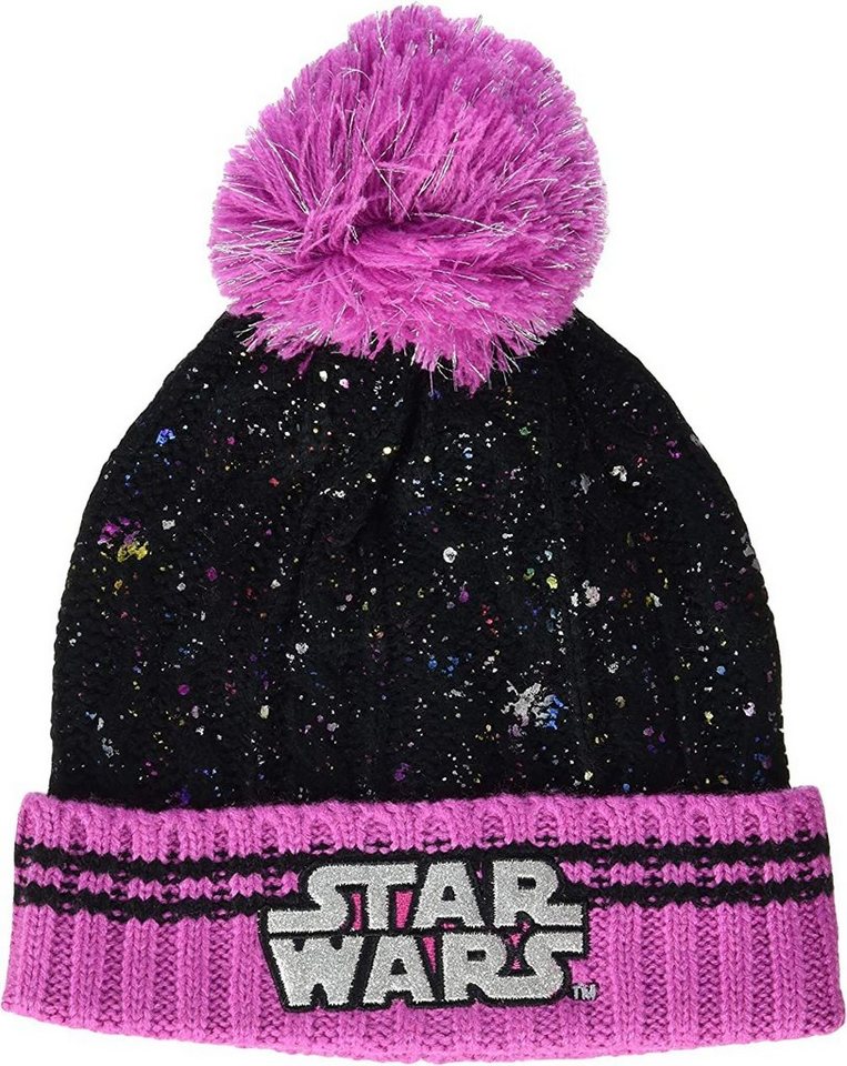 Star Wars Bommelmütze STAR WARS Mädchen Mütze Kindermütze mit Pompon von Star Wars