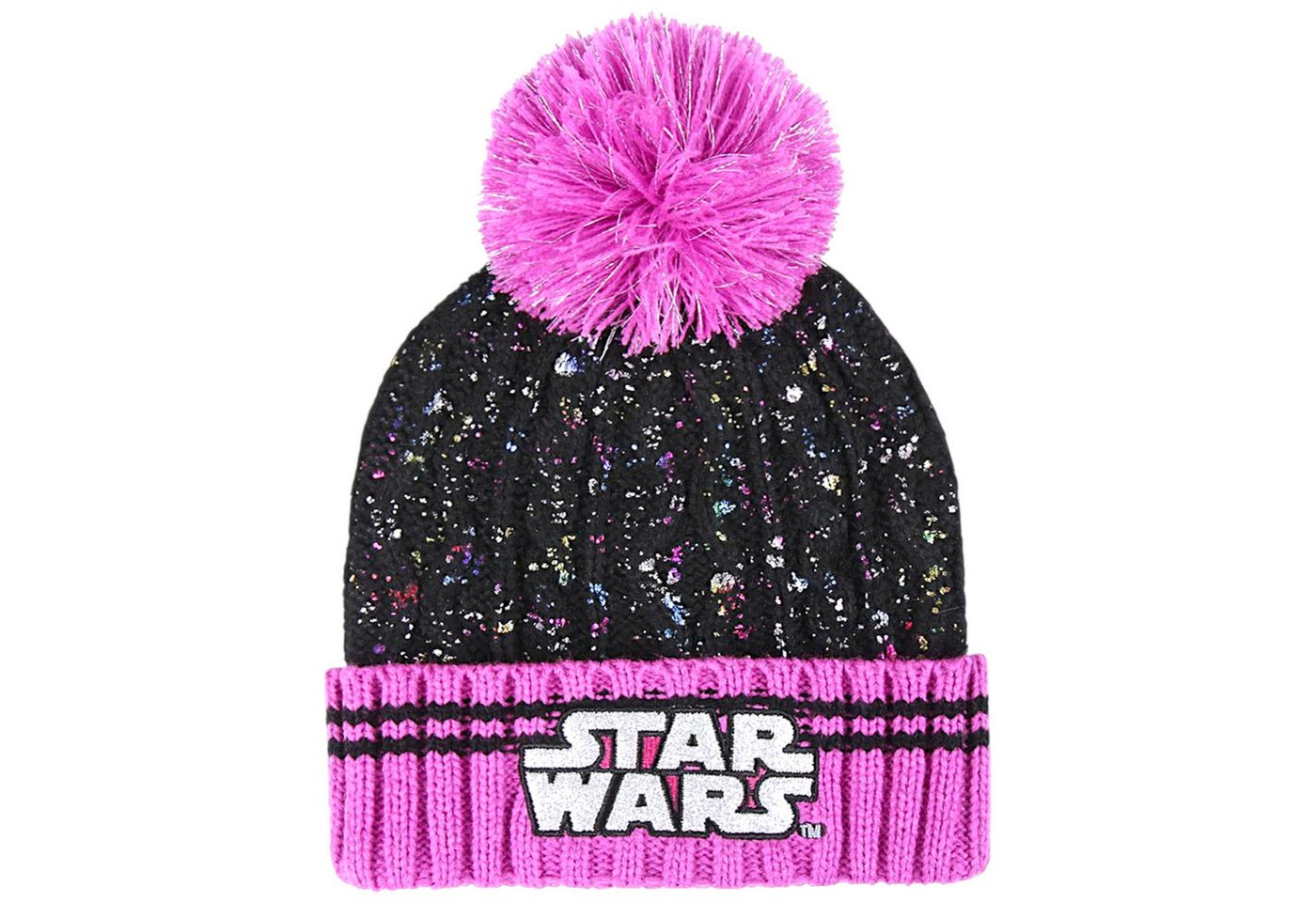Cerdá Bommelmütze STAR Wars Strickmütze mit Glitzergarn & großem Bommel von Cerdá