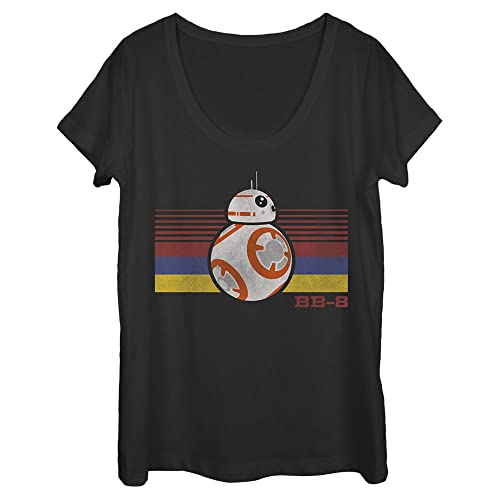 Star Wars Damen Bb8 Retro Stripes T-Shirt, schwarz, Groß von Star Wars