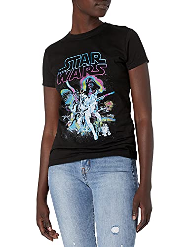STAR WARS Damen Neon Hope Poster Rundhals Graphic T-Shirt, schwarz, Klein von Star Wars