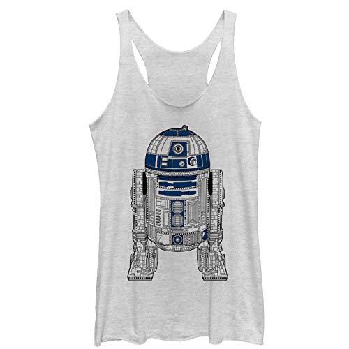 Star Wars Damen R2-D2 Detailliertes Droid Racerback Tank Top - Weiß - Klein von Star Wars