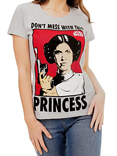 Star Wars Damen T-Shirt Prinzessin Leia Grau Large von Star Wars