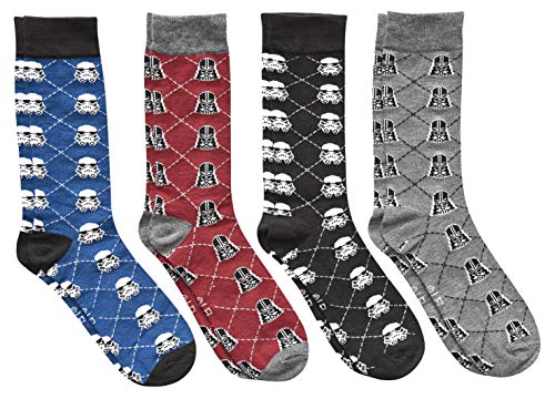 Star Wars Darth Vader/Stormtrooper Argyle Men's Crew Socks 4 Pair Pack von Star Wars
