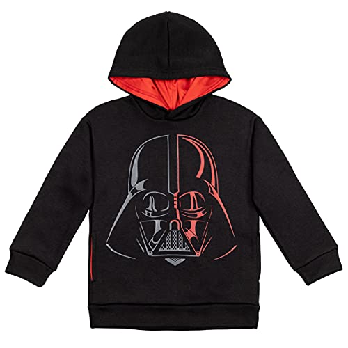 Star Wars Darth Vader Big Boys Fleece Pullover Hoodie with Pockets Black 10-12 von Star Wars