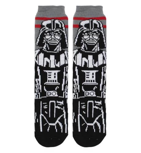 Star Wars Darth Vader Chunky Slipper Socken Borg Lines, Erwachsenengröße 39-45, Grau und Schwarz von Star Wars