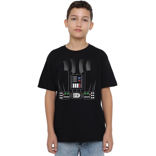 Star Wars Darth Vader Costume Unisex Kids T Shirt, Black, 9-10 Years von Star Wars