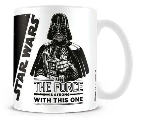 Star Wars - Disney Tasse - The Force Is Strong With This One - weiß/schwarz  - Lizenzierter Fanartikel von Star Wars