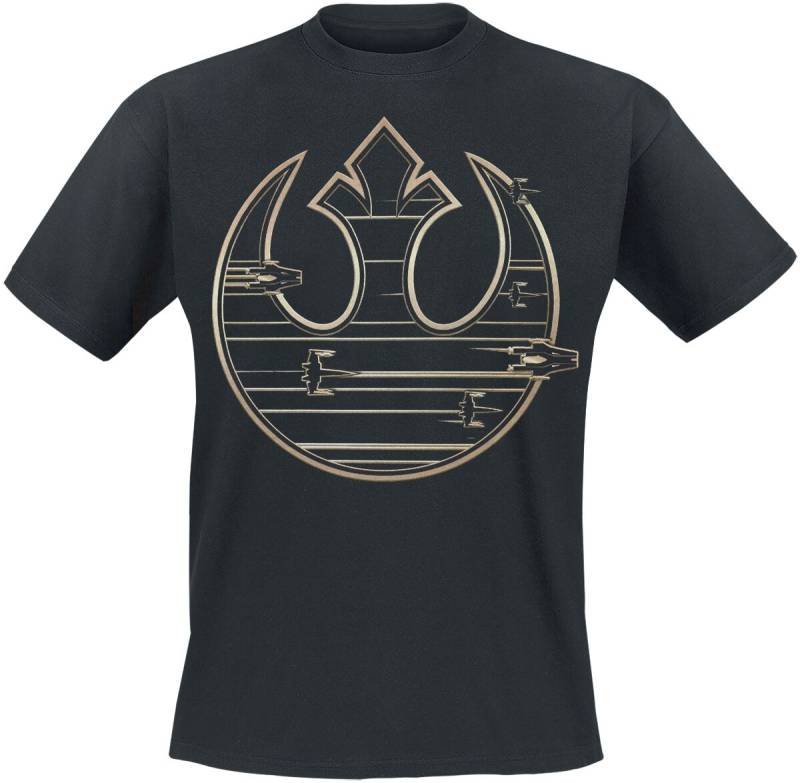 Star Wars Episode - Gold Rebel Logo Trikot schwarz in M von Star Wars