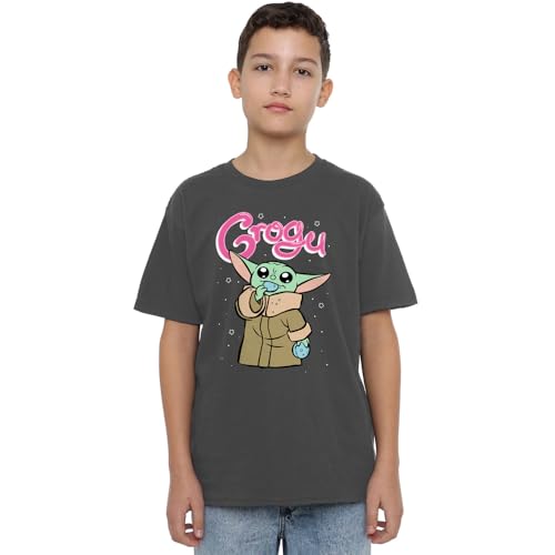 Star Wars Grogu Bubble Unisex Kids T Shirt, Charcoal, 9-10 Years von Star Wars