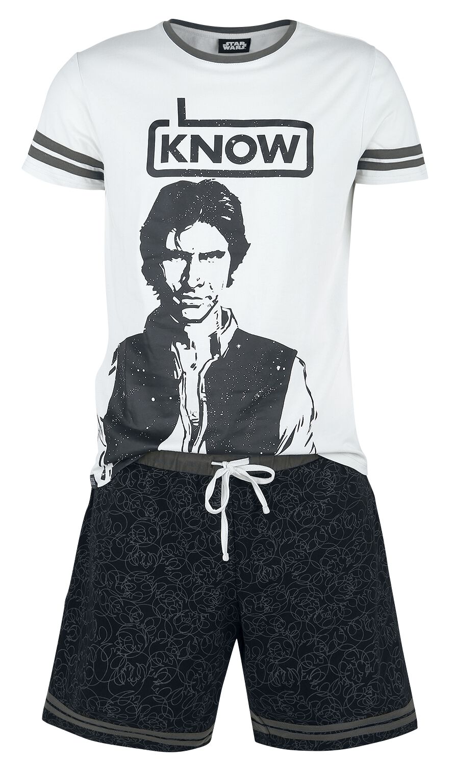 Star Wars Han Solo - I Know Schlafanzug grau schwarz in XXL von Star Wars