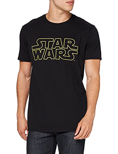 Star Wars Herren Basic Logo T-Shirt, Schwarz, S EU von Star Wars