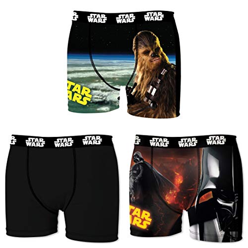 Star Wars Herren Boxershorts, R2D2, Chewbacca, Darth Vader, T-Fighter, Druide BB8 (S/4/46, Dreierpack No.3) von Star Wars