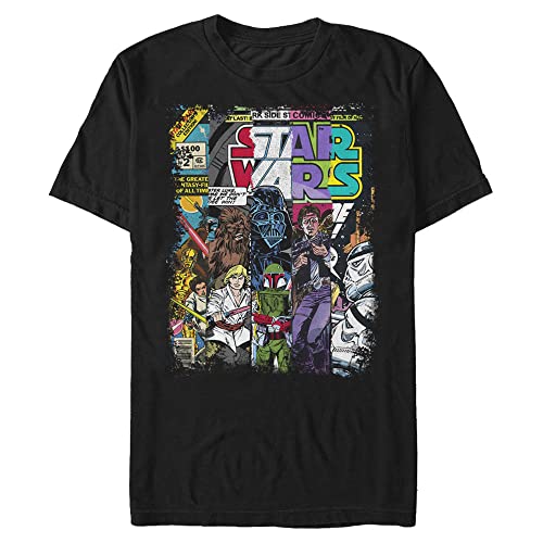 Star Wars Herren Classic Comic Strips T-Shirt, schwarz, 4XL von Star Wars