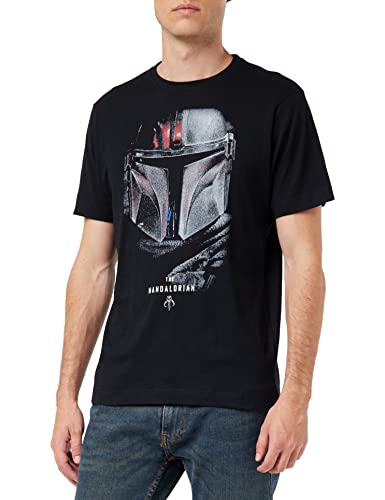 Star Wars Herren Mandalorian T-Shirt, Shadows Black, M von Star Wars