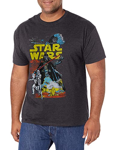 Star Wars Herren Rebel Classic Graphic T-Shirt Hemd, Charcoal Heather, 3X-Groß von Star Wars