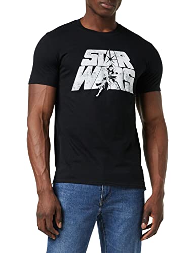 Star Wars Herren Retro Logo T Shirt, Schwarz (Black Blk), M EU von Star Wars