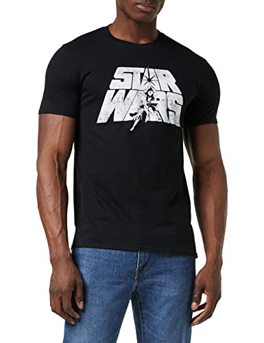 Star Wars Herren Retro Logo T-Shirt, Schwarz (Black Blk), X-Large von Star Wars