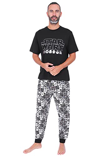 Star Wars Langes Pyjama-Set aus Baumwolle für Herren, Schwarz , L von Star Wars