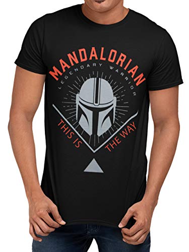 Star Wars Herren T-Shirt The Mandalorian Schwarz Large von Star Wars